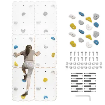 MAMOI® Parete arrampicata bambini per bambini, Palestra e gioco per bimbi, Attrezzatura arrampicata con e senza prese e appigli, Spalliera svedese per uso interno