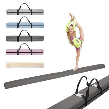 MAMOI® Gymnastics beam for kids Grey (200 cm), Padded non-slip folding balance beam, Kids gym equipment at home, Gymnastic floor beams & bases for children