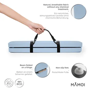 MAMOI® Poutre gymnastique pliable pour enfant (longueur de la pièce 200 cm), Accessoires de gym pour enfants, Poutres anti-dérapant et pratique à transporter