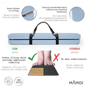 MAMOI® Poutre gymnastique pliable pour enfant (longueur de la pièce 200 cm), Accessoires de gym pour enfants, Poutres anti-dérapant et pratique à transporter