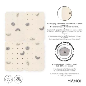 MAMOI® Kletterwand für kinderzimmer, Klettergerüst und spielgeräte indoor, Klettern mit Klettergriffe für kinder, Klettersteine, Kletterturm mit Griffe, Klettergriffe, Montagesatz