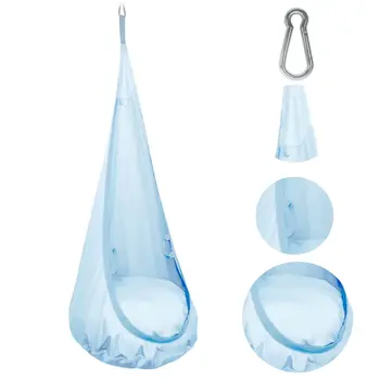 MAMOI® Swing hanging chair Blue, Indoor hammock, Sensory swing seat for bedroom for kids, Child door swinging nest for autism, Garden egg swings for children