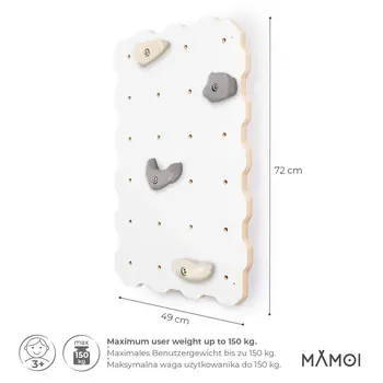 MAMOI® Mur escalade pour enfant, Module d'escalade interieur pour bebe, Mur descalade avec prises escalade et sans prise, Planche escalade à partir de 3 ans