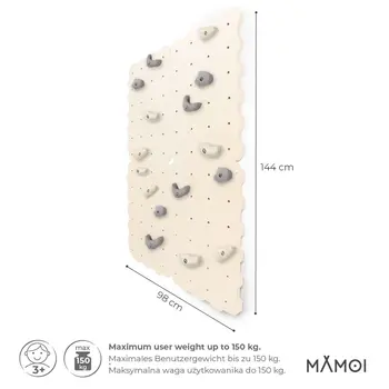 MAMOI® Kletterwand für kinderzimmer, Klettergerüst und spielgeräte indoor, Klettern mit Klettergriffe für kinder, Klettersteine, Kletterturm mit Griffe, Klettergriffe, Montagesatz