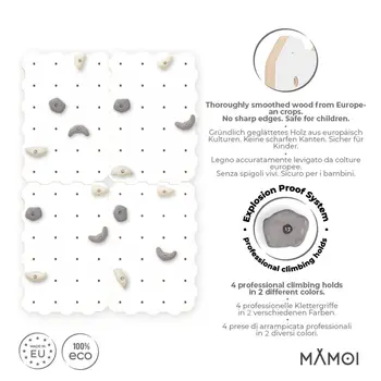 MAMOI® Climbing wall for kids, Wooden frame for toddlers, Play equipment for toddler, Indoor baby and childrens frames montessori from age 3 years old