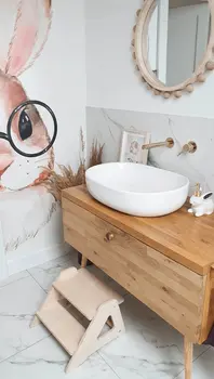 MAMOI® Tritthocker Kinder Holz | Tritthocker Kinder 2 Stufen | Holz Tritthocker Kinder | Tritthocker Zweistufig aus natürlichem Holz | Tritthocker Kind | 100% ECO | Made in EU