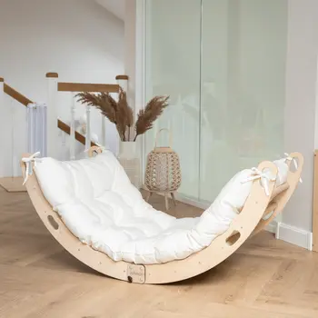 MAMOI® Triangle d'escalade balançoire avec Coussin, Coussin pour Triangle d'escalade pour Enfants en Bois, Triangle intérieur et extérieu, Escalade Enfant, Balancoire Bebe, Espalier Enfant