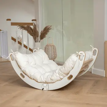 MAMOI® Triangle d'escalade balançoire avec Coussin, Coussin pour Triangle d'escalade pour Enfants en Bois, Triangle intérieur et extérieu, Escalade Enfant, Balancoire Bebe, Espalier Enfant