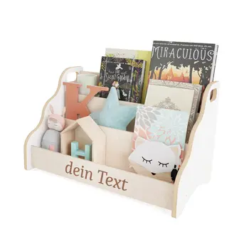 MAMOI® Personalisierte bücherregal mit namen für kinder, Bücherkiste für kinderzimmer, Book shelf, Buchregal, Wandregal kinderregal, Kinderbücherregal aus holz, Kindermöbel für kind montessori