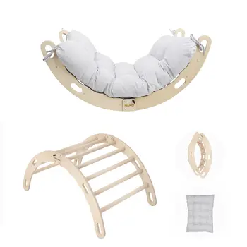 MAMOI® Triangle d'escalade balançoire avec Coussin, Coussin pour Triangle d'escalade pour Enfants en Bois, Triangle intérieur et extérieu, Escalade Enfant, Balancoire Bebe, Espalier Enfant