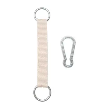 MAMOI®  Befestigungsgurt für Gymnastikringe 1 Stück Band mit Karabiner und Metallringen Zubehör für Sprossenwand Halterung Aufhängung 100% ECO hergestellt in der EU