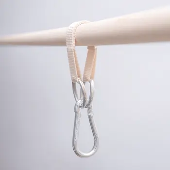 MAMOI®  Befestigungsgurt für Gymnastikringe 1 Stück Band mit Karabiner und Metallringen Zubehör für Sprossenwand Halterung Aufhängung 100% ECO hergestellt in der EU