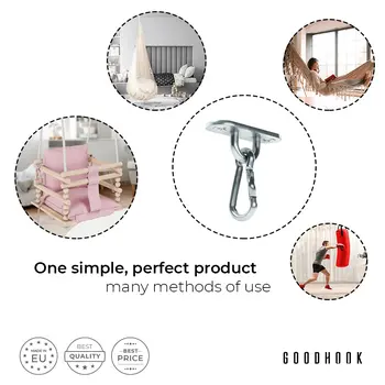 MAMOI® Ceiling hook, Heavy duty bracket, Attachment and hanging accessories for baby swing, swing chair and hammock, Ceiling mount and punch bag hooks