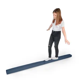 MAMOI® Poutre de gymnastique pliable en similicuir 200 cm, poutre antidérapante pour enfants et adultes, surface douce, pour usage à domicile, design pliable, capacité 180 kg