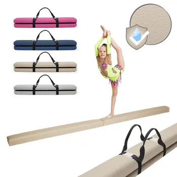 MAMOI® Foldable Gymnastics Beam with Synthetic Leather 200 cm, Non-Slip Training Beam for Kids and Adults, Soft Surface, For Home Use, Folding Design, 180 kg Weight Capacity