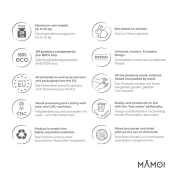 MAMOI® Balancoire interieur pour bebe et enfants, Siege balançoire en bois et en coton pour bébé, Balansoire pour enfant, Balancelle scandinave, Baby swing