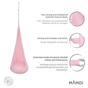 MAMOI® Cocon hamac pour enfant, Fauteuil suspendu pour bebe, Balançoire thérapeutique de coton, Balancoire sensorielle interieur, Jeu sensoriel autisme