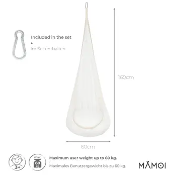 MAMOI® Hängesessel für kinder, Schaukel für kinderzimmer, Hängehöhle, Hängeschaukel, Sensory swing, Schaukeltuch indoor, Hängesack, Tuchschaukel, Babyschaukel, Hängetuch