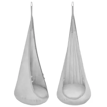 MAMOI® Swing hanging chair Light grey, Indoor hammock, Sensory swing seat for bedroom for kids, Child door swinging nest for autism, Garden egg swings for children