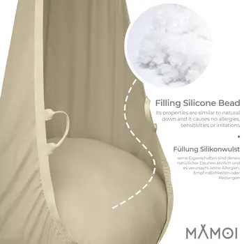 MAMOI® Cocon hamac pour enfant, Fauteuil suspendu pour bebe, Balançoire de coton, Balancoire sensorielle interieur, Jeu sensoriel autisme