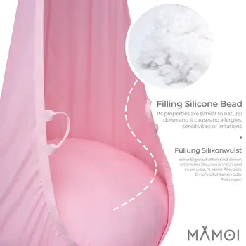 MAMOI® Cocon hamac pour enfant, Fauteuil suspendu pour bebe, Balançoire thérapeutique de coton, Balancoire sensorielle interieur, Jeu sensoriel autisme