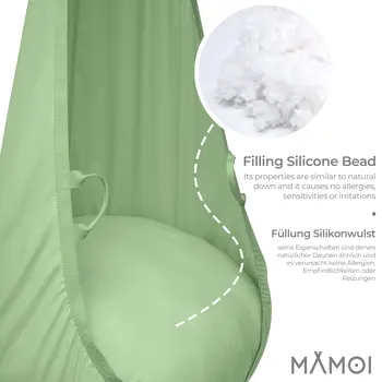 MAMOI® Cocon hamac pour enfant, Fauteuil suspendu pour bebe, Balançoire de coton, Balancoire sensorielle interieur, Jeu sensoriel autisme