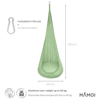 MAMOI® Cocon hamac pour enfant, Fauteuil suspendu pour bebe, Balançoire de coton, Balancoire sensorielle interieur, Jeu sensoriel autisme