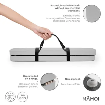 MAMOI® Poutre gymnastique pliable pour enfant (longueur de la pièce 200 cm), Accessoires de gym pour enfants, Poutres anti-dérapant et pratique à transporter