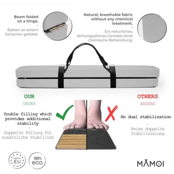 MAMOI® Poutre gymnastique pliable pour enfant (longueur de la pièce 200 cm), Accessoires de gym pour enfants, Poutres anti-dérapant et pratique à transporter