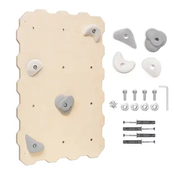 MAMOI® Parete da arrampicata in legno per uso interno con 4 prese da arrampicata | Modulo da arrampicata con pannello in legno multistrato | Set da arrampicata per la casa | Parete da arrampicata da montare autonomamente