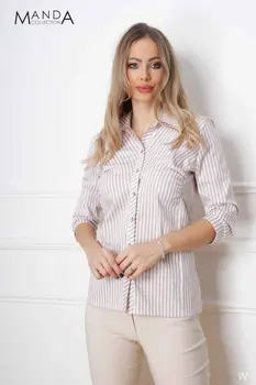 Drap striped blouse