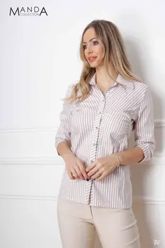 Drap striped blouse