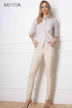 Drap striped blouse