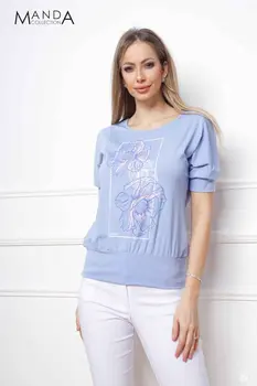 Light blue patterned top