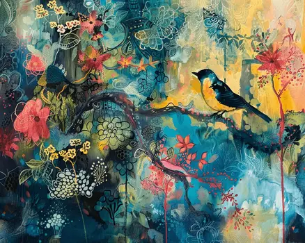 The Bird Abstract 5"x7" Art Print