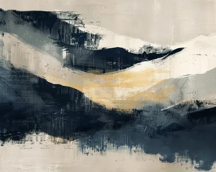 Snow on the Mountainside Abstract 5"x7" Art Print