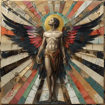 Art Deco Archangel 8”x8” Art Print