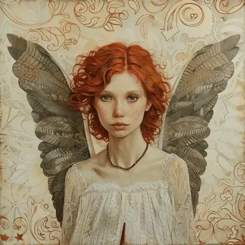 The Angel with Red Hair 8”x8” Art Print