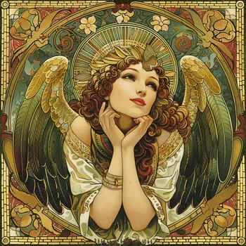 Art Nouveau Angel 8”x8” Art Print