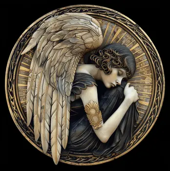 Art Deco Angel 8”x8” Art Print