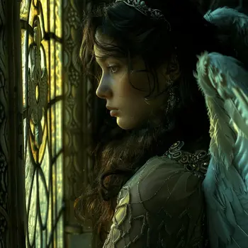 The Waiting Angel 8”x8” Art Print