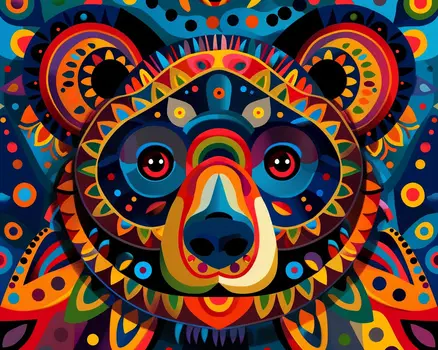 Boho Style Bear 8”x10” Art Print