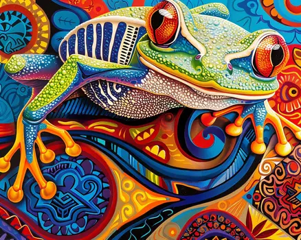 Boho Style Frog 8”x10” Art Print
