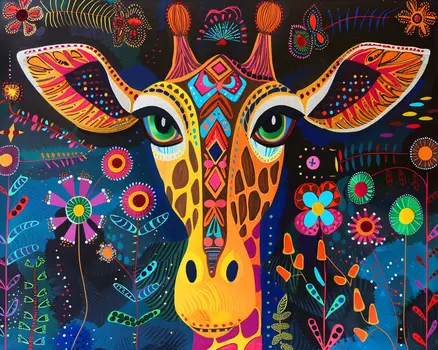 Boho Style Giraffe 8”x10” Art Print