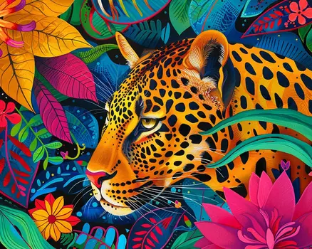 BOHO Style Leoprad Portrait 8”x10” Art Print
