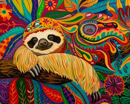 BOHO Style Hip Sloth 8”x10” Art Print