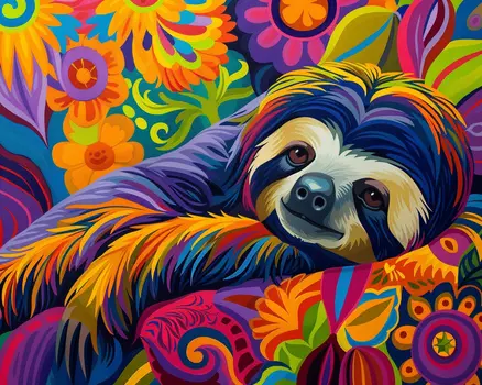 BOHO Style Sloth 8”x10” Art Print