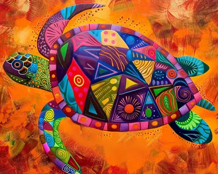 BOHO Style Turtle 8”x10” Art Print