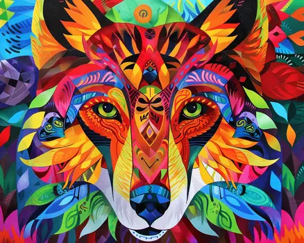 BOHO Style Wolf Portrait 8”x10” Art Print