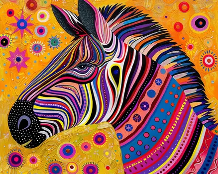 BOHO Style Zebra Portrait 8”x10” Art Print